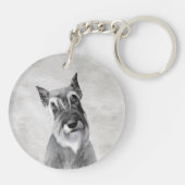 Schnauzer (reuzenschilderkunst) sleutelhanger (Achterkant)
