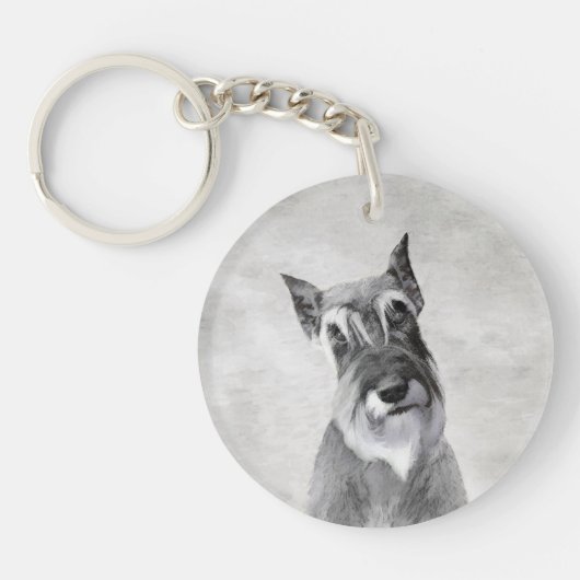 Schnauzer (reuzenschilderkunst) sleutelhanger (Voorkant)