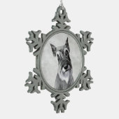Schnauzer (reuzenschilderkunst) tin sneeuwvlok ornament (Links)