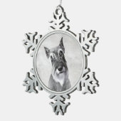 Schnauzer (reuzenschilderkunst) tin sneeuwvlok ornament (Rechts)