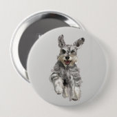 Schnauzer Ronde Button 4,0 Cm (Voorkant /achterkant)