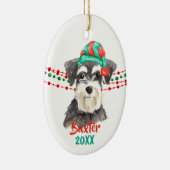 Schnauzer Santa Hat Holiday String Beads Keramisch Ornament (Rechts)
