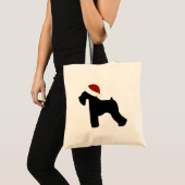 Schnauzer Santa Hat Tote Bag (Voorkant (product))