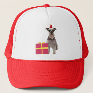 Schnauzer Santa Hat Trucker Pet