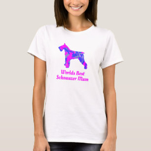 Schnauzer Schattige Dog Beste Mum Roze Silhouet T-shirt
