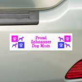 Schnauzer Schattige Dog & Paw P&B Beste Mam Bumpersticker (Op auto)