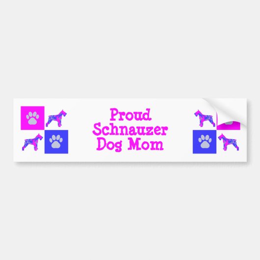 Schnauzer Schattige Dog & Paw P&B Beste Mam Bumpersticker (Voorkant)