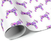 Schnauzer Schattige Hondensilhouet Paarse PY&B Wit Cadeaupapier (Rol Hoek)