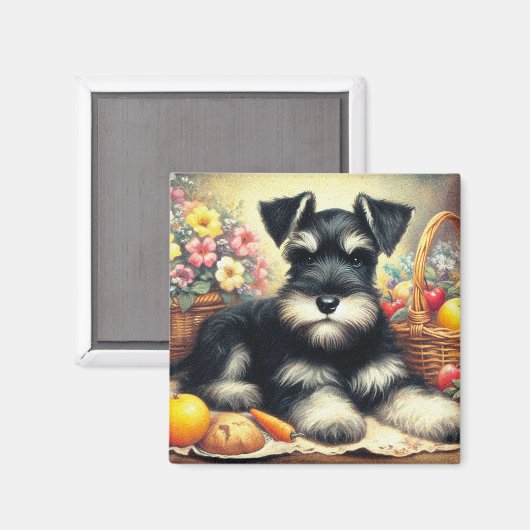  Schnauzer Schilderen Magneet (Voorkant / Achterkant)