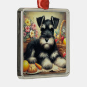 Schnauzer Schilderen Metalen Ornament (Rechts)