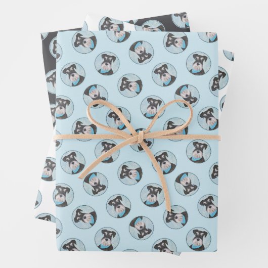 Schnauzer Schilderen Miniatuur Uncropped Pet Dog A Inpakpapier Vel (In situ)