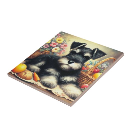  Schnauzer Schilderen Tegeltje (Zijkant)