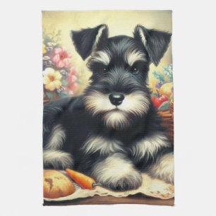 Schnauzer Schilderen Theedoek