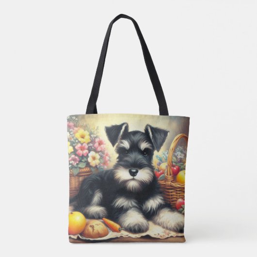 Schnauzer Schilderen Tote Bag (Achterkant)