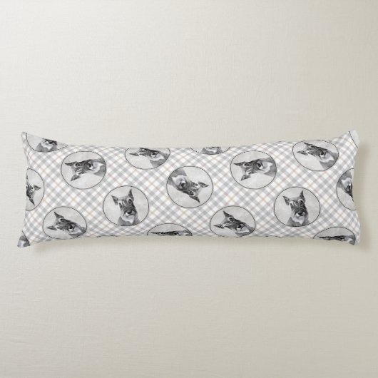 Schnauzer Schilderij Giant bijgesneden originele h Lichaamskussen (Voorkant)