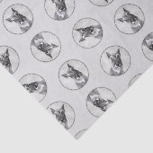 Schnauzer Schilderij Giant bijgesneden originele h Tissuepapier (Detail)