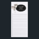 Schnauzer Shopping List Magnetic Notepad Magnetisch Notitieblok<br><div class="desc">Schattige dingen om Schnauzer-hond te halen met een zwart karton-lijst gepersonaliseerd met jouw naam.</div>