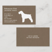 Schnauzer silhouet (natuurlijke oren) visitekaartje (Voorkant / Achterkant)