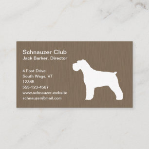 Schnauzer Silhouet (Natuurlijke Oren) Visitekaartje