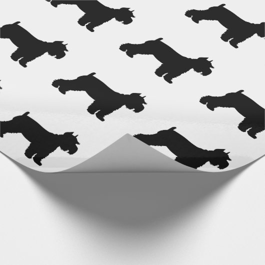 Schnauzer Silhouette Cadeaupapier (Hoek)