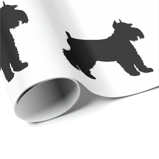 Schnauzer Silhouette Cadeaupapier (Rol Hoek)
