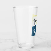 Schnauzer Silhouette Dog & Paw Y&B Grid Glas (Rechts)