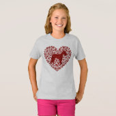 Schnauzer Silhouette Heart Paws Adorable T-shirt (Voorkant volledig)