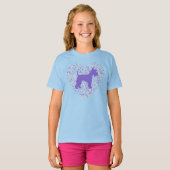 Schnauzer Silhouette Heart Paws Adorable T-shirt (Voorkant volledig)