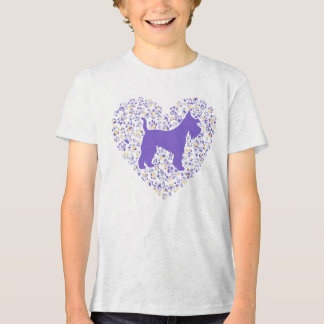 Schnauzer Silhouette Heart Paws Adorable Tri-Blend Shirt