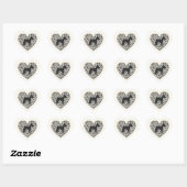 Schnauzer Silhouette Heart Paws Print - Dog Lover Hart Sticker (Vel)