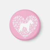 Schnauzer Silhouette Heart Paws Print - Dog Lover Magneet (Voorkant)