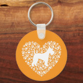 Schnauzer Silhouette Heart Paws Print - Dog Lover Sleutelhanger (Voorkant)
