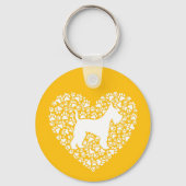 Schnauzer Silhouette Heart Paws Print - Dog Lover Sleutelhanger (Voorkant)