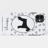 Schnauzer Silhouette Hearts en Paw Prints Case-Mate iPhone Case (Achterkant (horizontaal))