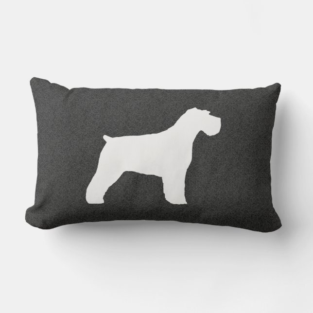 Schnauzer Silhouette (Natuurlijke oren) Kussen (Voorkant)