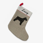 Schnauzer Silhouette Persoonlijke Hondenras Pasen Kleine Kerstsok (Voorkant (Hangend))