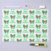 Schnauzer Silhouette Red Christmas Dog & Bow White Tissuepapier (Craft)