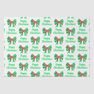 Schnauzer Silhouette Red Christmas Dog & Bow White Tissuepapier