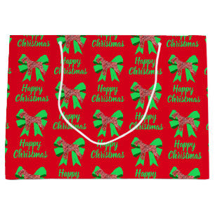 Schnauzer Silhouette Red Kersthond en Green Bow Groot Cadeauzakje