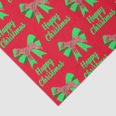 Schnauzer Silhouette Red Kersthond en Green Bow Tissuepapier (Detail)