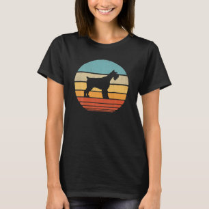 Schnauzer Silhouette Retro Gifts Hondenliefhebber T-shirt