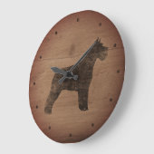 Schnauzer Silhouette Rustic Grote Klok (Hoek)