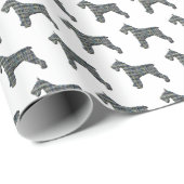 Schnauzer Silhouette Yellow & Black Grid Wrapping Cadeaupapier (Rol Hoek)