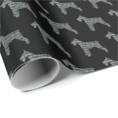 Schnauzer Silhouette Yellow & Black Grid Wrapping Cadeaupapier (Rol Hoek)