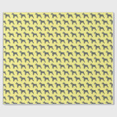 Schnauzer Silhouette Yellow & Black Grid Wrapping Cadeaupapier (Vlak)