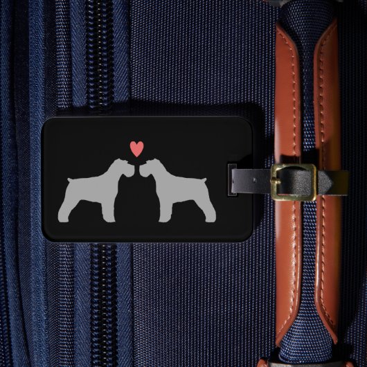 Schnauzer Silhouetten met Hart Bagagelabel (Voorkant Insitu 4)