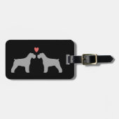 Schnauzer Silhouetten met Hart Bagagelabel (Voorkant horizontaal)