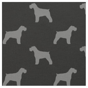Schnauzer Silhouettes Black en Grey Patterned Stof