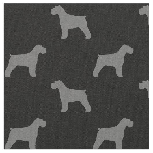 Schnauzer Silhouettes Black en Grey Patterned Stof (Close Up)