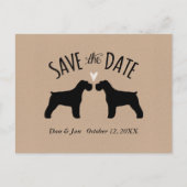 Schnauzer Silhouettes Bruiloft Save the Date Aankondigingskaart (Voorkant)